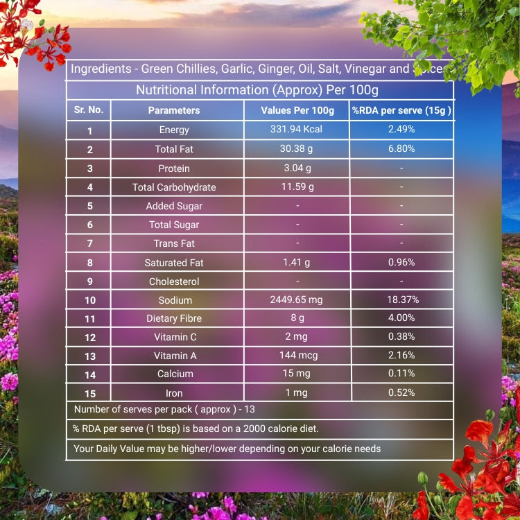 Organic Green Chilli Pickle in Mustard Oil | Traditional Handmade Pickle | House of K