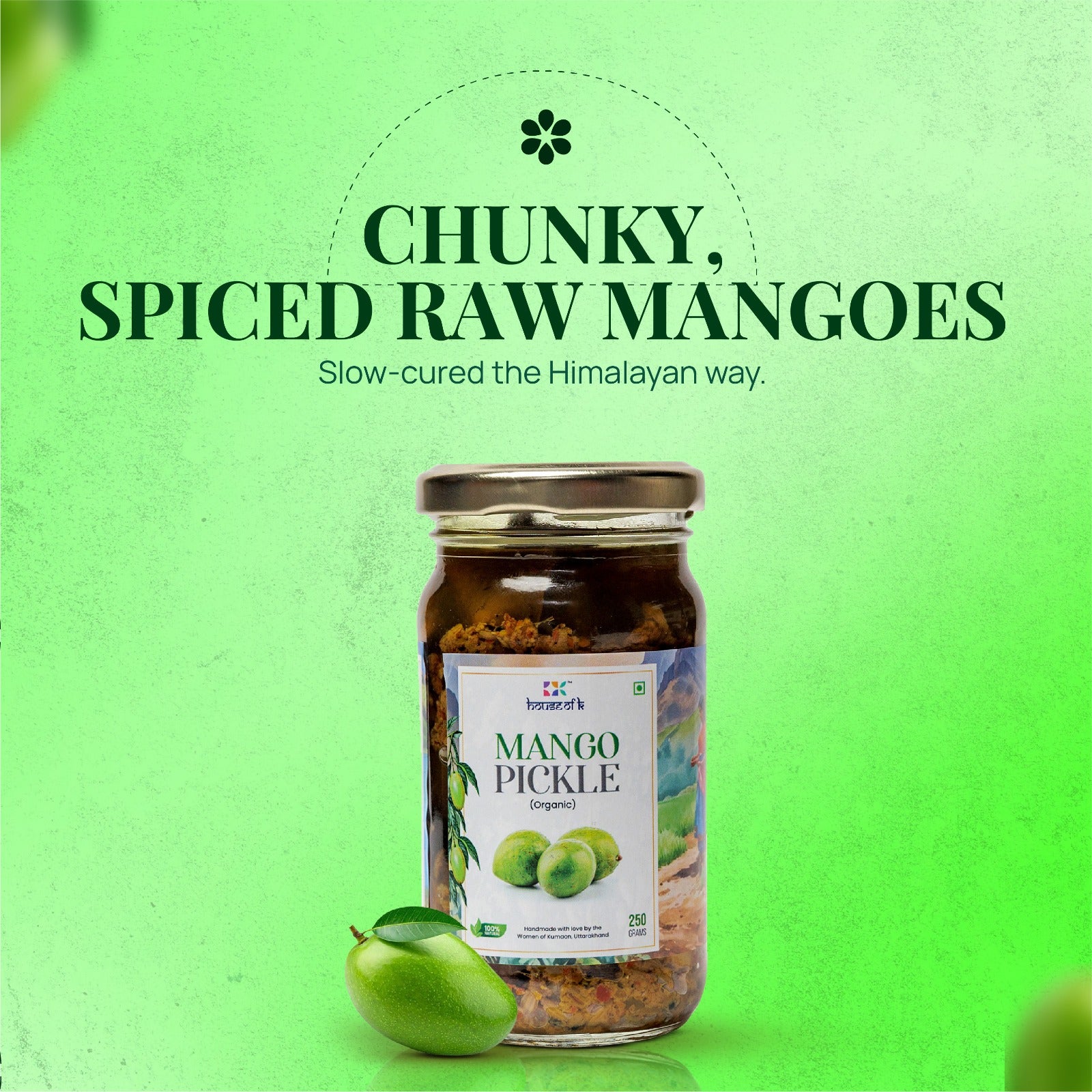 Organic Mango Pickle in Mustard Oil | Traditional Aam Achar | House of K