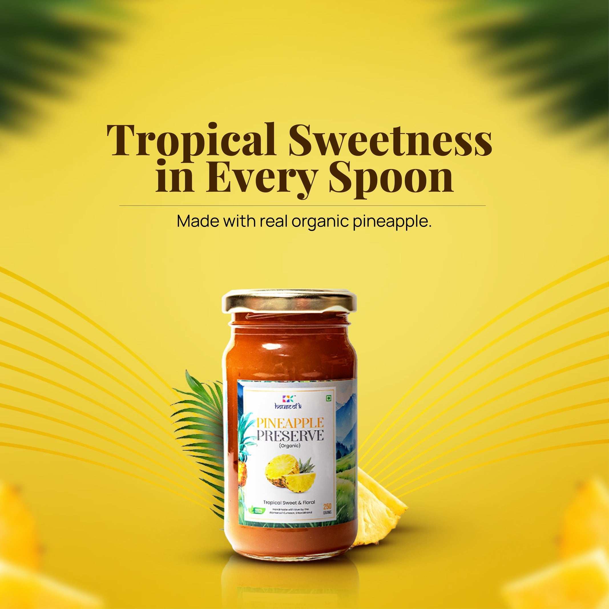 Organic Pineapple Preserve | Handmade Tropical Jam | House of K