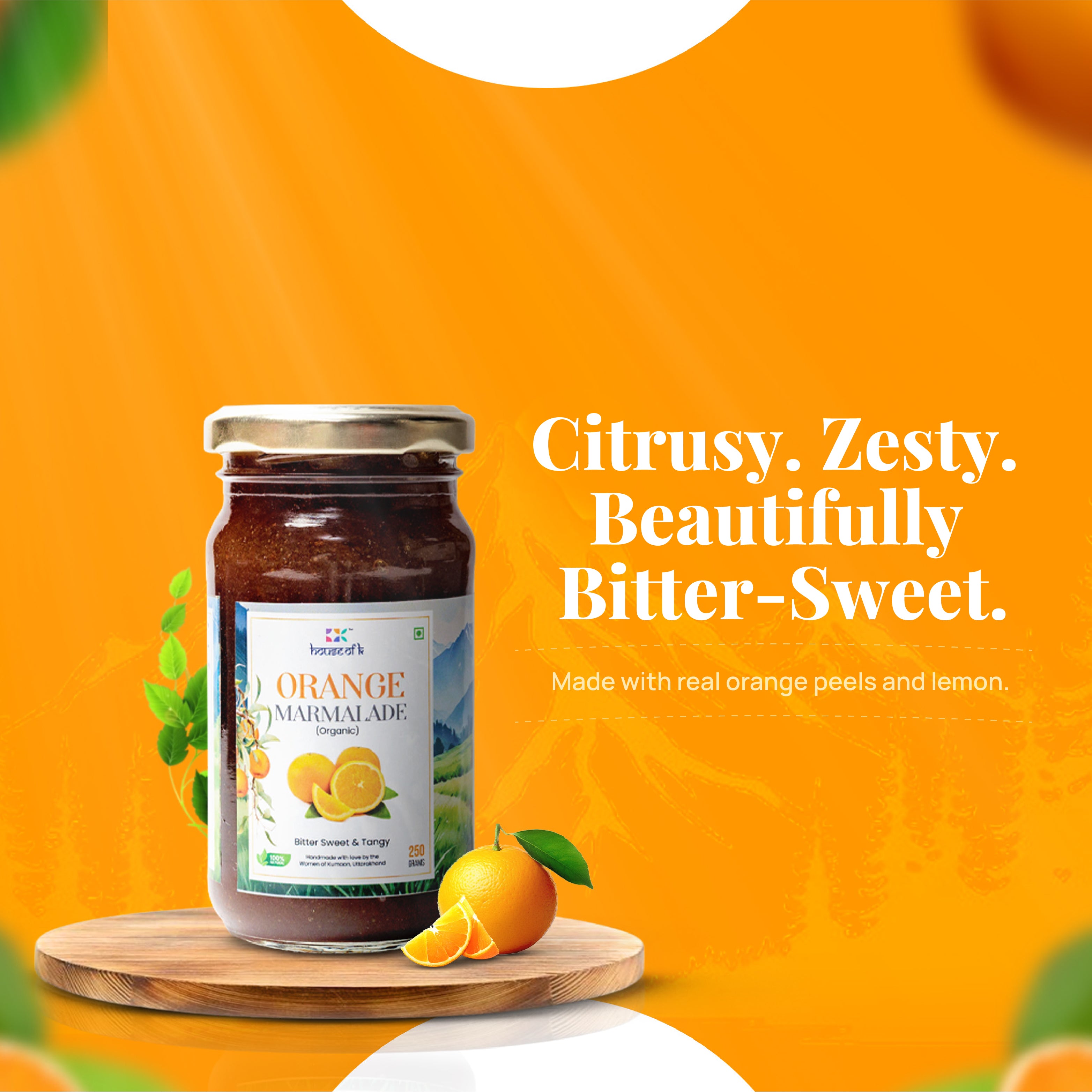 Organic Orange Marmalade with Peel | Handmade Citrus Marmalade | House of K