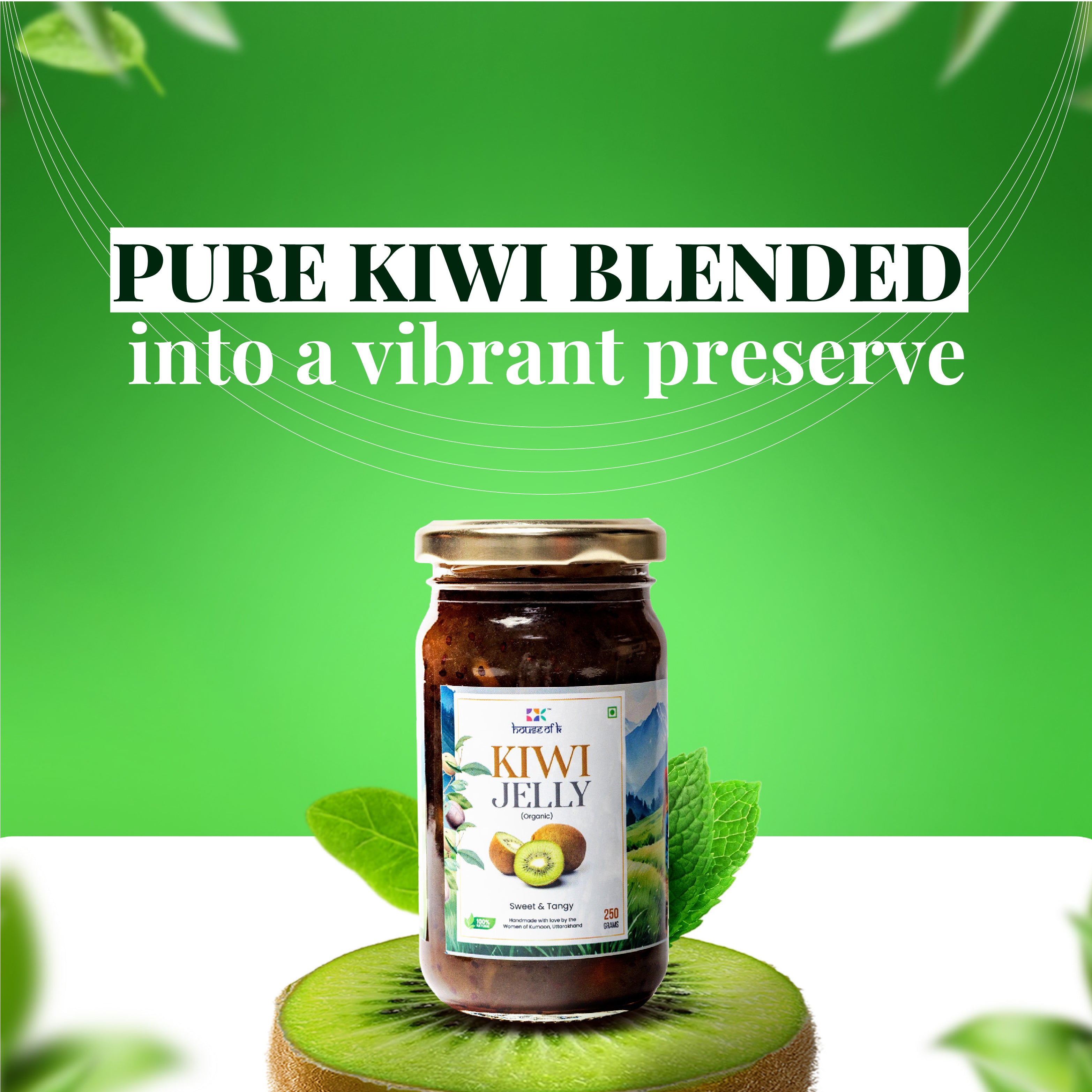 Organic Kiwi Preserve | Handmade Sweet & Sour Kiwi Jam | House of K